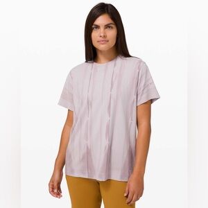 Lululemon All Yours Tee *Spray Vertical Spray Dye Chrome Violet Verbena, Size 10
